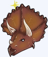 Triceratops mit den Ã¼blichen Stacheln am SchÃ¤delrand.